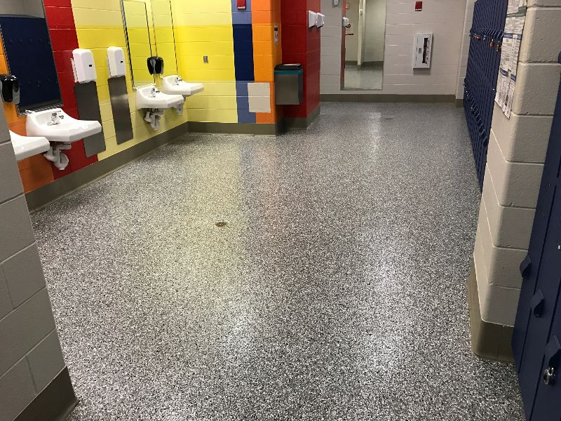 Recreational facility epoxy floor coating Monon Center Carmel