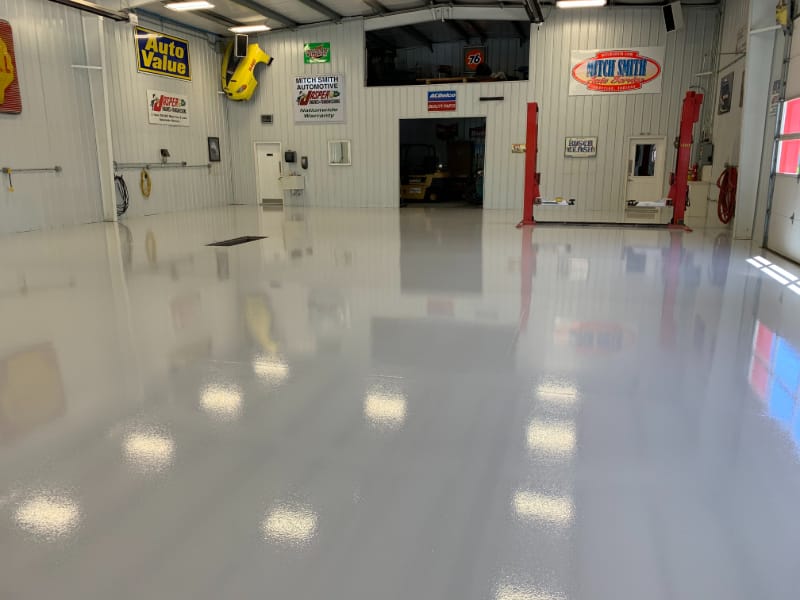 Automotive service center epoxy floor Indianapolis