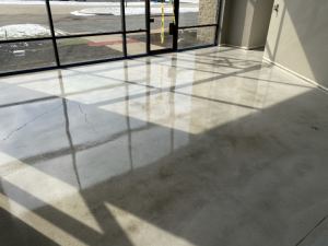 Stained concrete office floor Fishers IN
