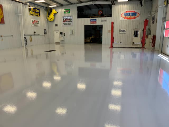 Automotive service center epoxy floor Indianapolis