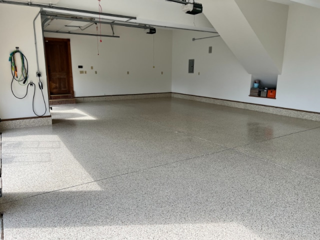 Finished Concrete Coating of Garage Floor in Zionsville IN
